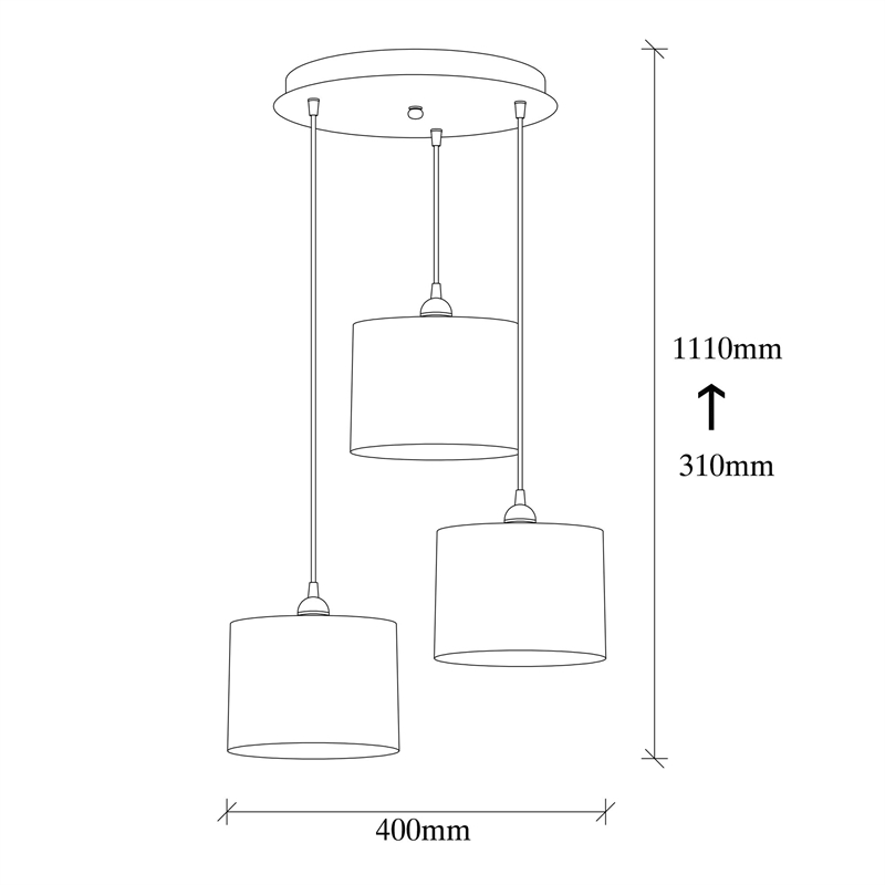 Pemberly Row Scandinavian Iron Chandelier in Adjustable White