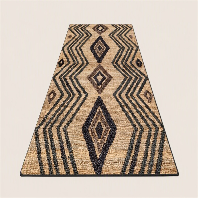 Pemberly Row Polyester Hall Carpet 80 x 200 Non-Slip Multi-Color