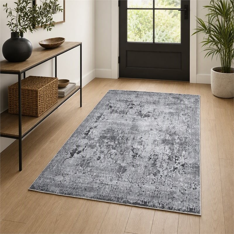 Pemberly Row Polyester Carpet with Dot PVC Base 60 x 100 Multi-Color