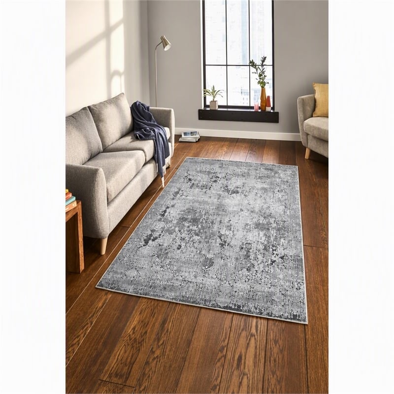 Pemberly Row Polyester Carpet with Dot PVC Base 60 x 100 Multi-Color