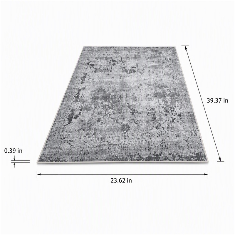 Pemberly Row Polyester Carpet with Dot PVC Base 60 x 100 Multi-Color