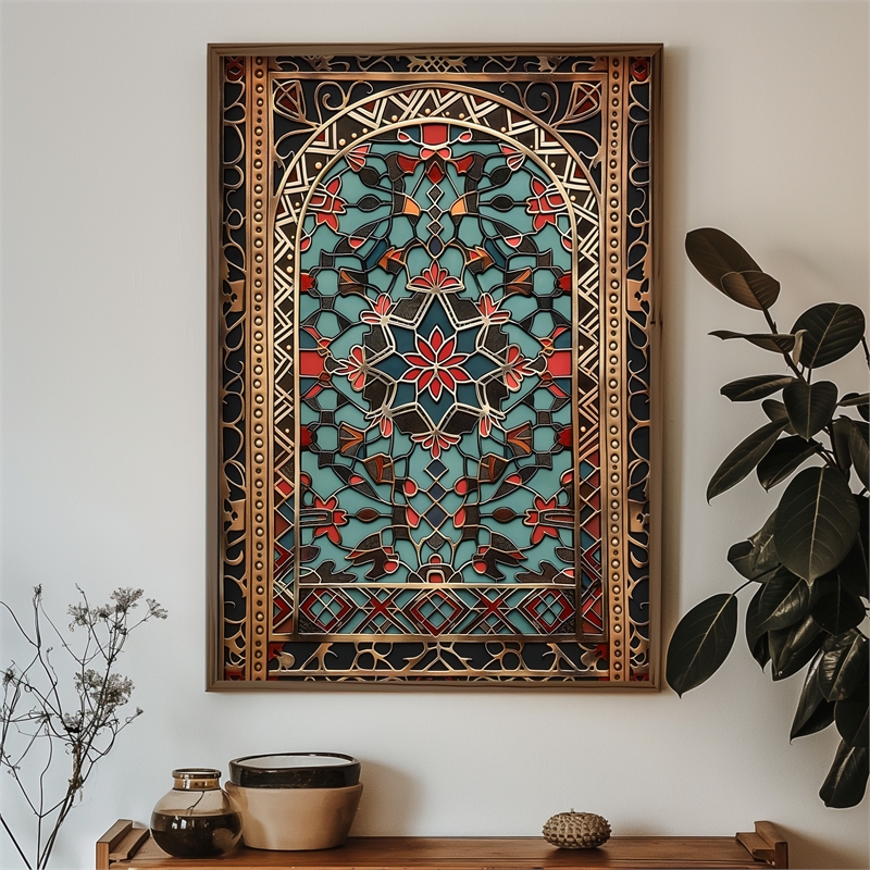 Pemberly Row Decorative Framed MDF Painting in Multi-Color