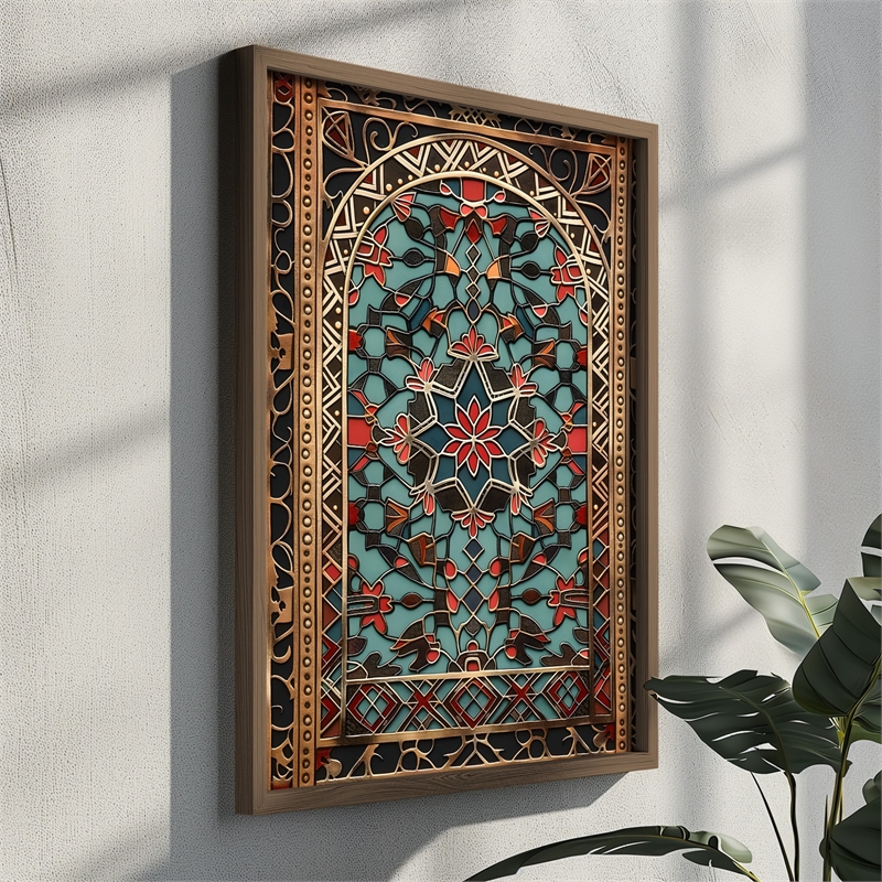 Pemberly Row Decorative Framed MDF Painting in Multi-Color