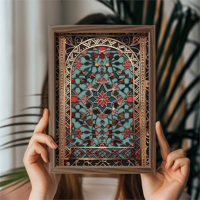 Pemberly Row Decorative Framed MDF Painting in Multi-Color