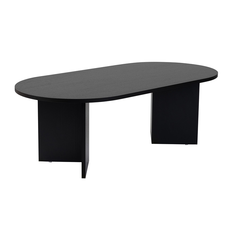 Pemberly Row Sable Coffee Table with Melamine Finish in Black