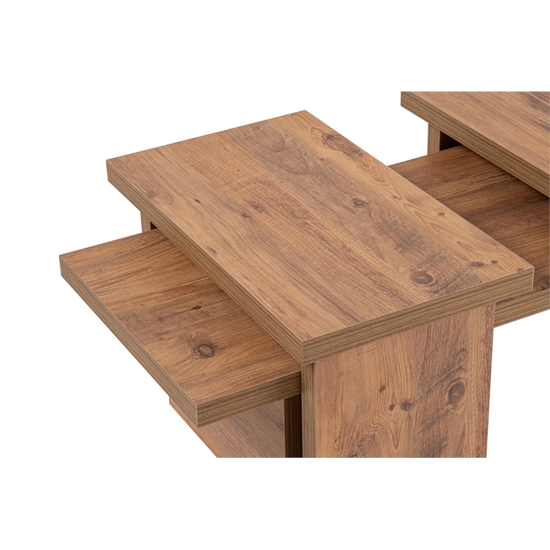 Pemberly Row Atlantic Pine Coffee Table Set with Modern Design