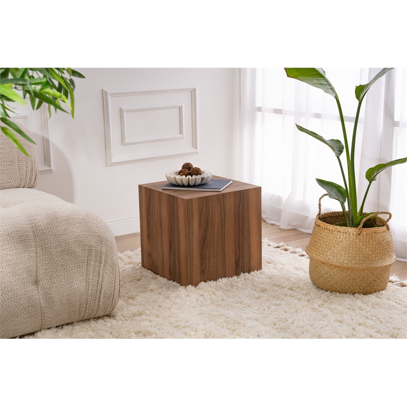 Pemberly Row Kup Side Table in Venezia Walnut Finish