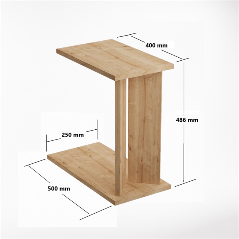 Pemberly Row Lun Side Table in Sapphire Oak Finish