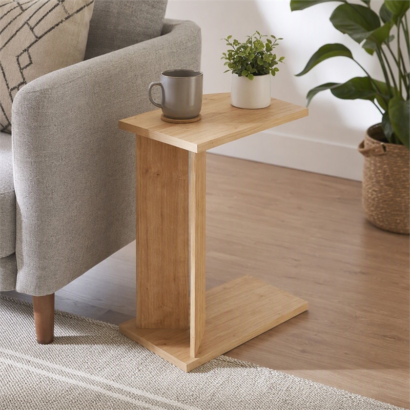 Pemberly Row Lun Side Table in Sapphire Oak Finish