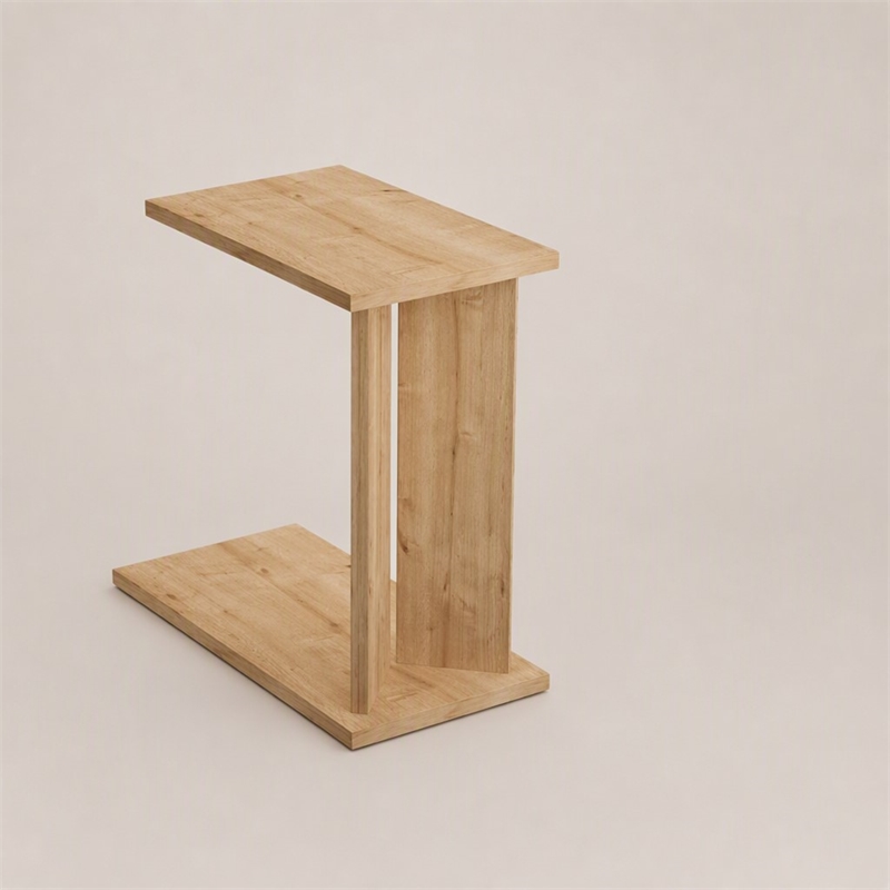 Pemberly Row Lun Side Table in Sapphire Oak Finish