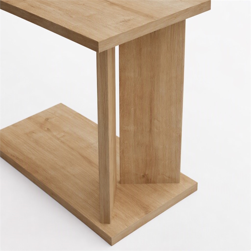 Pemberly Row Lun Side Table in Sapphire Oak Finish