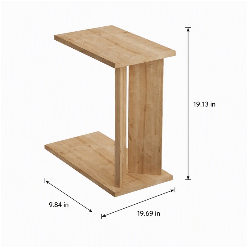 Pemberly Row Lun Side Table in Sapphire Oak Finish