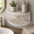 Pemberly Row Bella Nightstand in Marble-Like Ephesus Finish