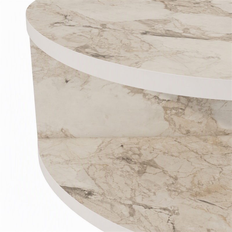 Pemberly Row Bella Nightstand in Marble-Like Ephesus Finish