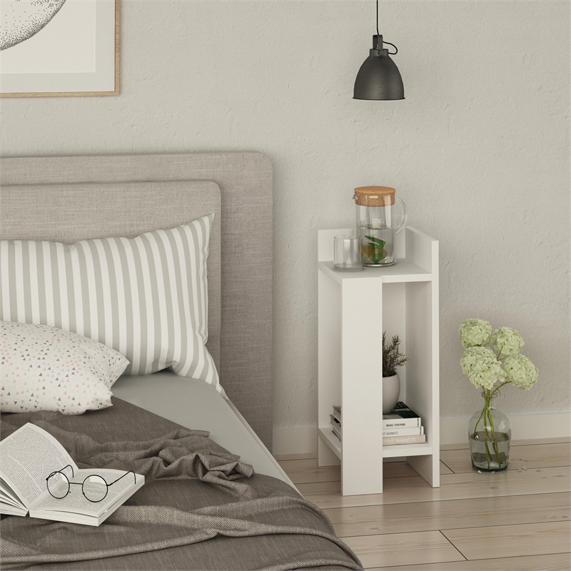 Pemberly Row Elos Right Nightstand in Solid White