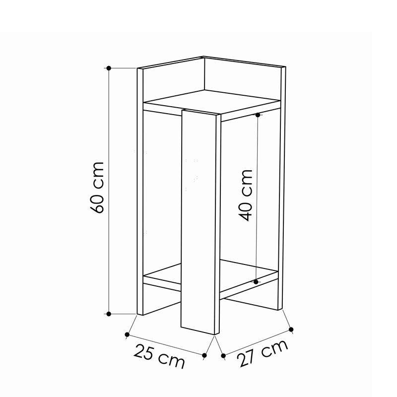 Pemberly Row Elos Right Nightstand in Solid White