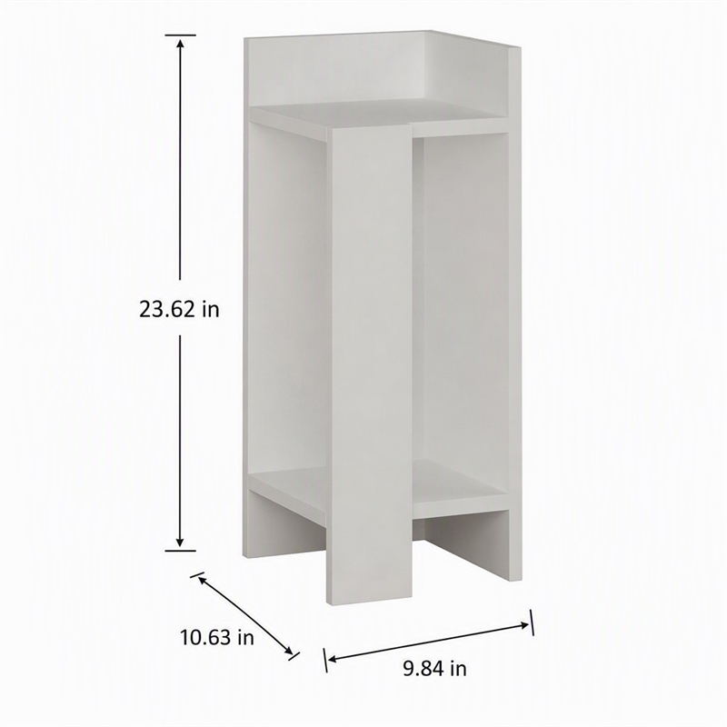 Pemberly Row Elos Right Nightstand in Solid White