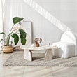 Pemberly Row Rock Coffee Table in Travertine Color Finish