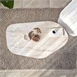 Pemberly Row Rock Coffee Table in Travertine Color Finish