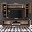 Pemberly Row M27-284 TV Unit in Walnut Finish with Versatile Storage