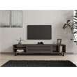 Pemberly Row Eray TV Stand in Walnut and Anthracite with Storage
