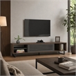 Pemberly Row Eray TV Stand in Walnut and Anthracite with Storage