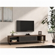 Pemberly Row Eray TV Stand in Walnut and Anthracite with Storage