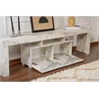 Pemberly Row Enclave TV Stand in Faux Freesia Marble with Storage