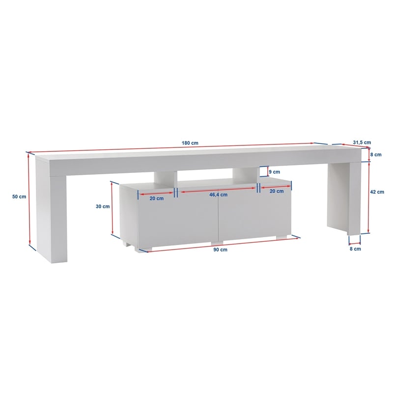 Pemberly Row Enclave TV Stand in Faux Freesia Marble with Storage