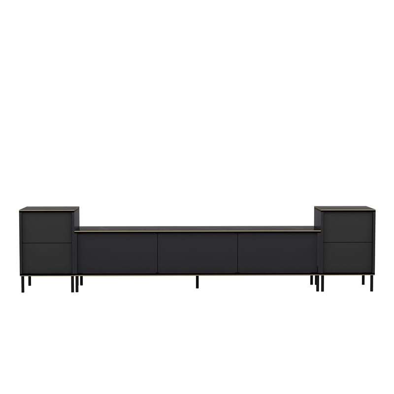 Pemberly Row Modern TV Unit in Anthracite Finish with Storage