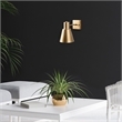 Pemberly Row Funnel Wall Lamp in Gold Metal and Glass