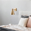 Pemberly Row Funnel Wall Lamp in Gold Metal and Glass