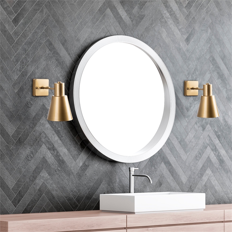 Pemberly Row Funnel Wall Lamp in Gold Metal and Glass