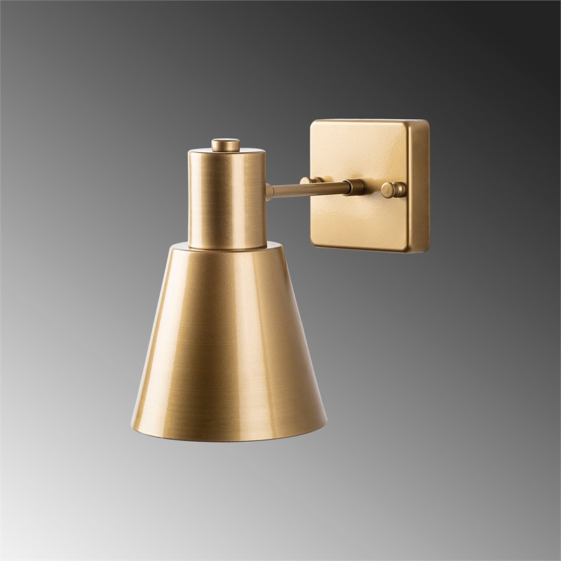 Pemberly Row Funnel Wall Lamp in Gold Metal and Glass