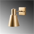 Pemberly Row Funnel Wall Lamp in Gold Metal and Glass
