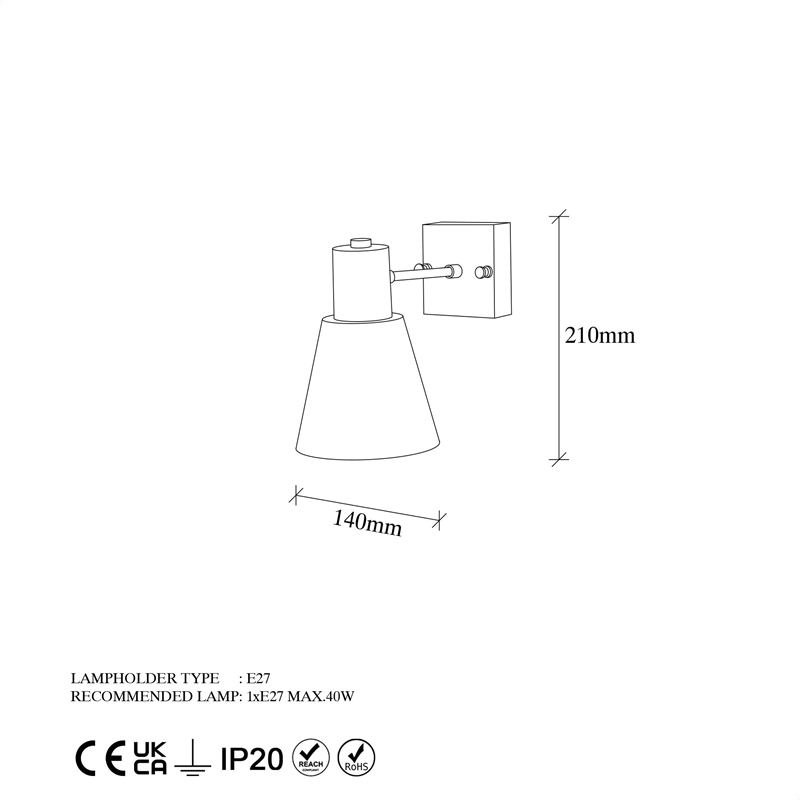 Pemberly Row Funnel Wall Lamp in Gold Metal and Glass