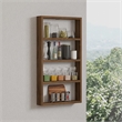 Pemberly Row Walnut Wall Shelf with Multiple Storage Levels
