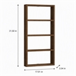 Pemberly Row Walnut Wall Shelf with Multiple Storage Levels