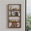 Pemberly Row Walnut Wall Shelf with Multiple Storage Levels