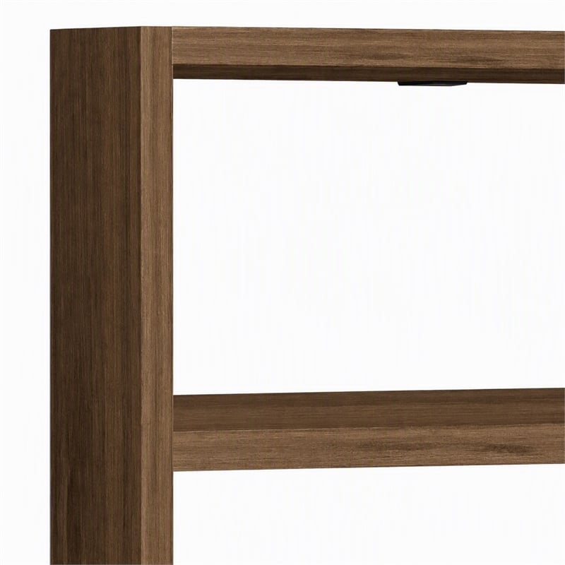 Pemberly Row Walnut Wall Shelf with Multiple Storage Levels