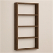 Pemberly Row Walnut Wall Shelf with Multiple Storage Levels