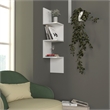 Pemberly Row Corner Wall Shelf in White Melamine-Coated Particle Board