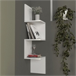 Pemberly Row Corner Wall Shelf in White Melamine-Coated Particle Board