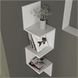 Pemberly Row Corner Wall Shelf in White Melamine-Coated Particle Board