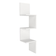 Pemberly Row Corner Wall Shelf in White Melamine-Coated Particle Board