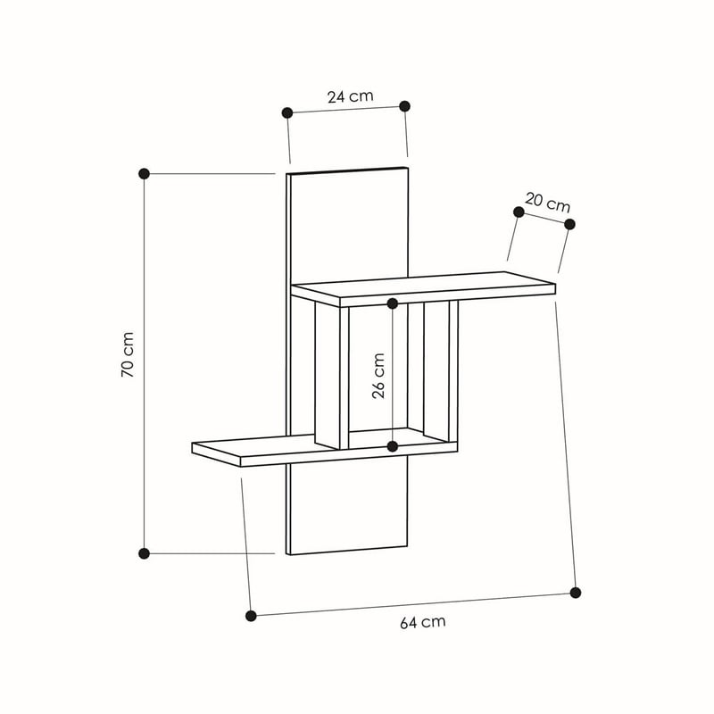 Pemberly Row Mill Wall Shelf in White Melamine-Coated Particle Board