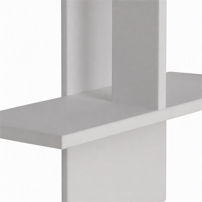 Pemberly Row Mill Wall Shelf in White Melamine-Coated Particle Board