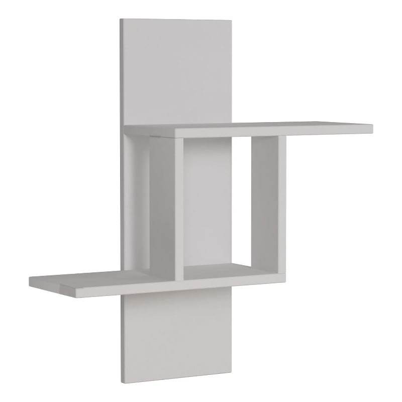 Pemberly Row Mill Wall Shelf in White Melamine-Coated Particle Board