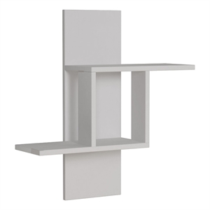 Pemberly Row Mill Wall Shelf in White Melamine-Coated Particle Board