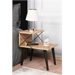 Pemberly Row Cross Nightstand in Pine-Finished Particle Board